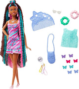 Barbie Muñeca Totally Hair, temática de mariposa con cabello de fan...
