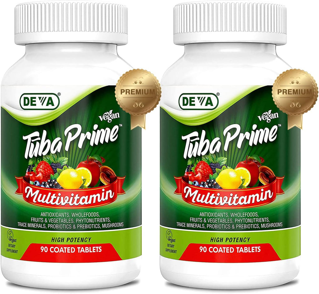 DEVA Tuba Prime - Suplemento dietético multivitamínico vegano de alta potencia