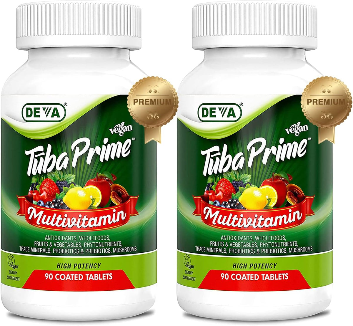 DEVA Tuba Prime - Suplemento dietético multivitamínico vegano de alta potencia