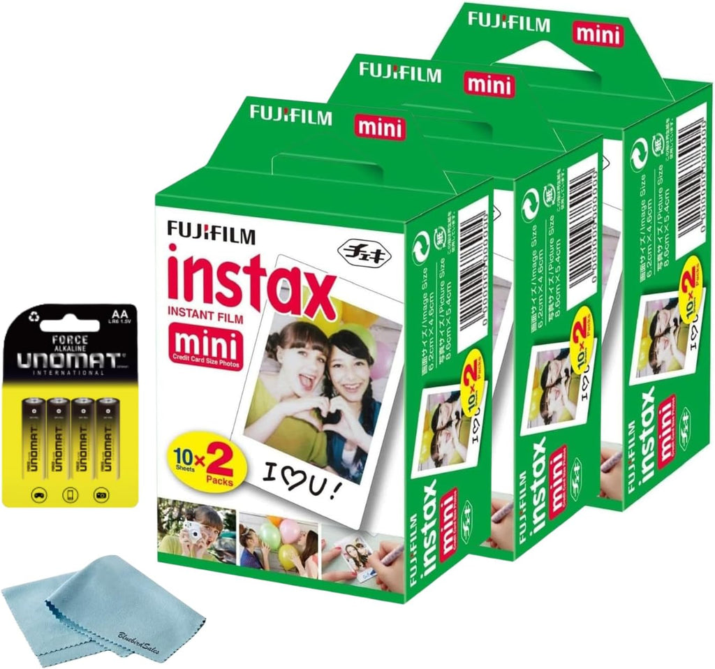 Fujifilm Película instantánea Instax Mini, 60 disparos (10 hojas x 6)