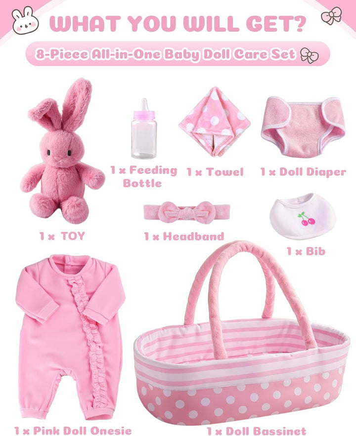 BABESIDE 8 piezas de accesorios para muñecas de bebé, ropa de muñec...