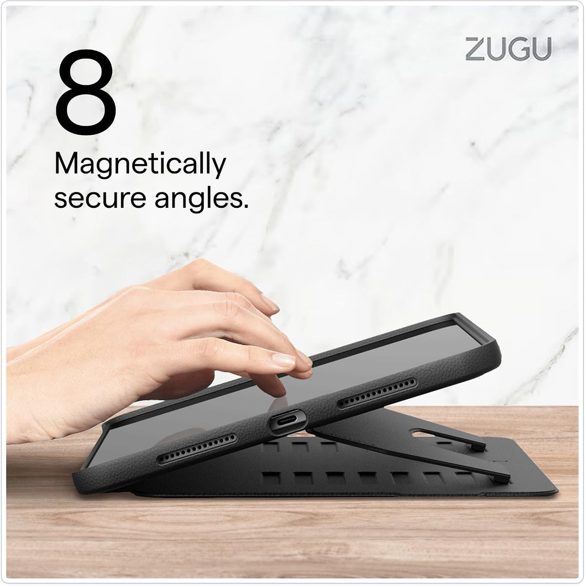 ZUGU Funda para iPad de 10.2 Pulgadas de 9ª Generación Funda para iPad de 7ª / 8ª Generación (2021/2020/2019), Funda Protectora, Diseño Delgado y Elegante, Soporte Magnético, Funda con Función de