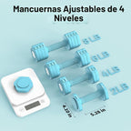 JOROTO Set de Mancuernas Ajustables 5 en 1, Par Ajustable 8LB/11LB para Mujeres en Casa, Bloqueo Dual 1s-Adjust Estable con Mango Suave TPE, Gimnasio en Casa, Rehabilitación, Pilates, Yoga, Entrenamiento de Fuerza