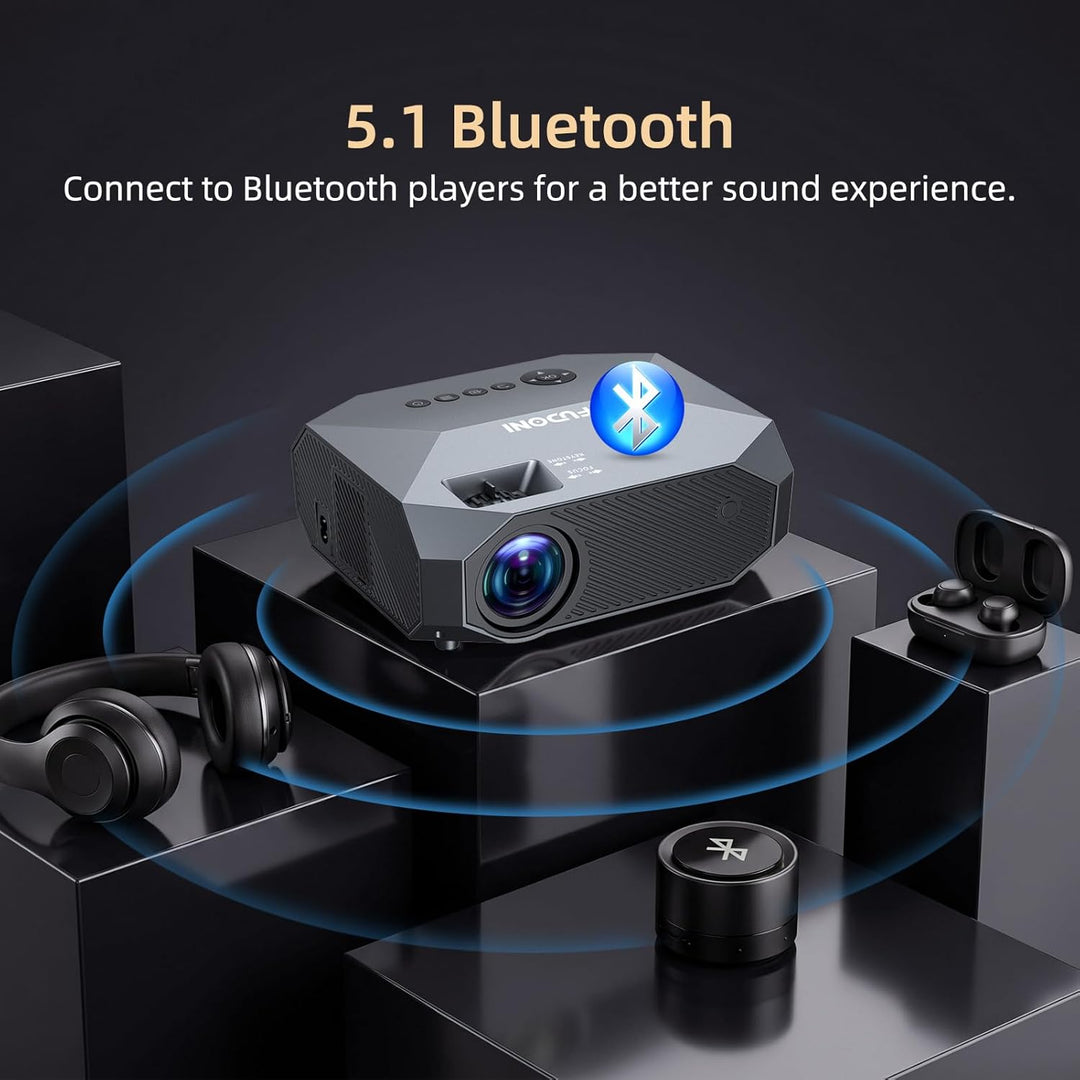 FUDONI Proyector con WiFi y Bluetooth, soporte 4K para exteriores,...