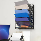 Simple Houseware Organizador de documentos y cartas para montar en pared, de 6 niveles, negro