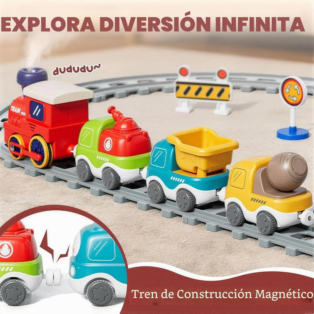 Dimoarch Juego de tren eléctrico para niños pequeños de 1, 2, 3, 4 años