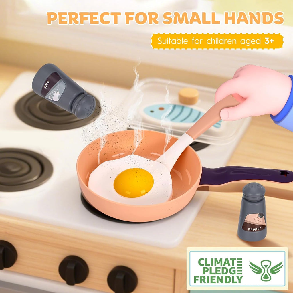 105 piezas de accesorios de juguete de cocina para niños, juego de cocina de camping y barbacoa para niños pequeños, juego de ollas, sartenes, utensilios de cocina de juguete, juego de
