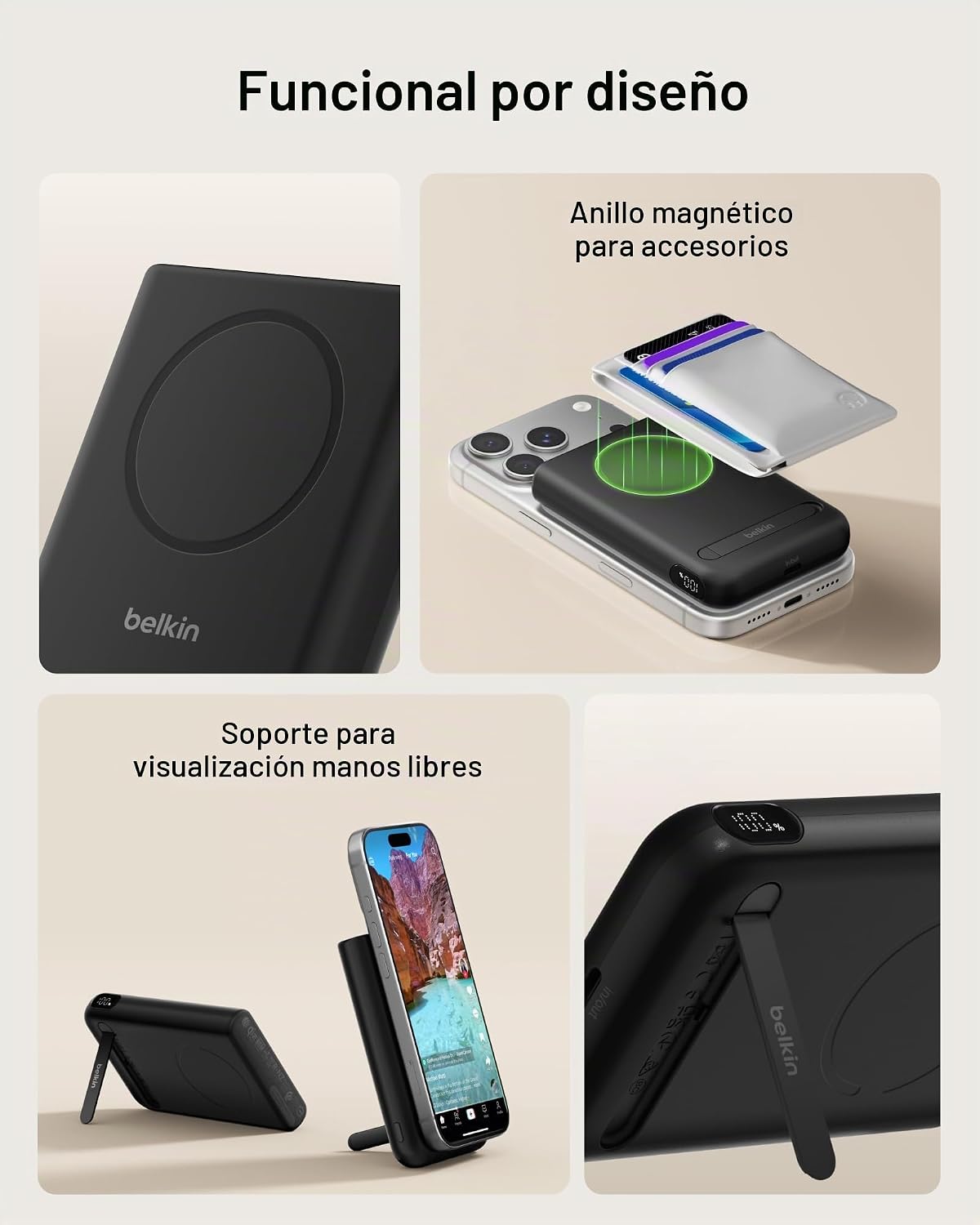 Belkin MagSafe Power Bank 10,000mAh, Qi2.2 Cargador portátil de 25...