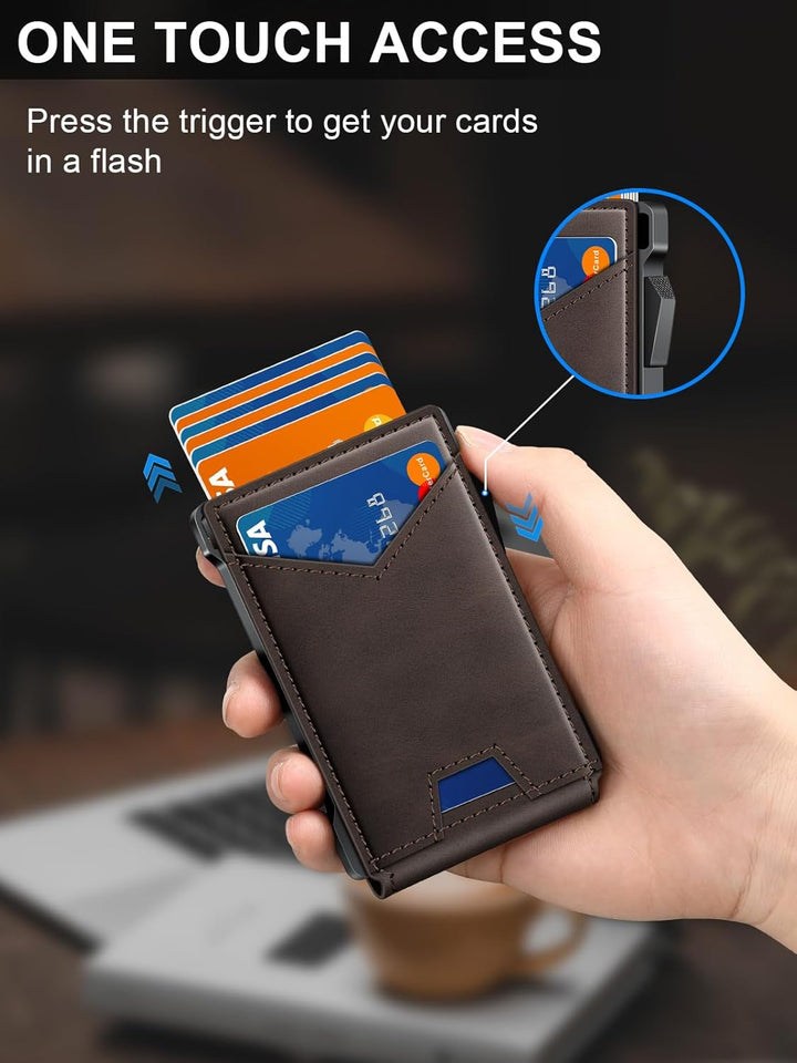 Cartera para hombres RFID con 2 ventanas de identificación y clip p...