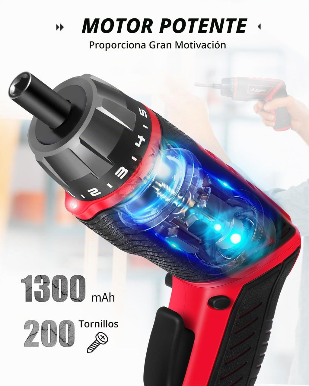 AVID POWER Juego de destornilladores inalámbricos eléctricos 4V 5.65Nm 37