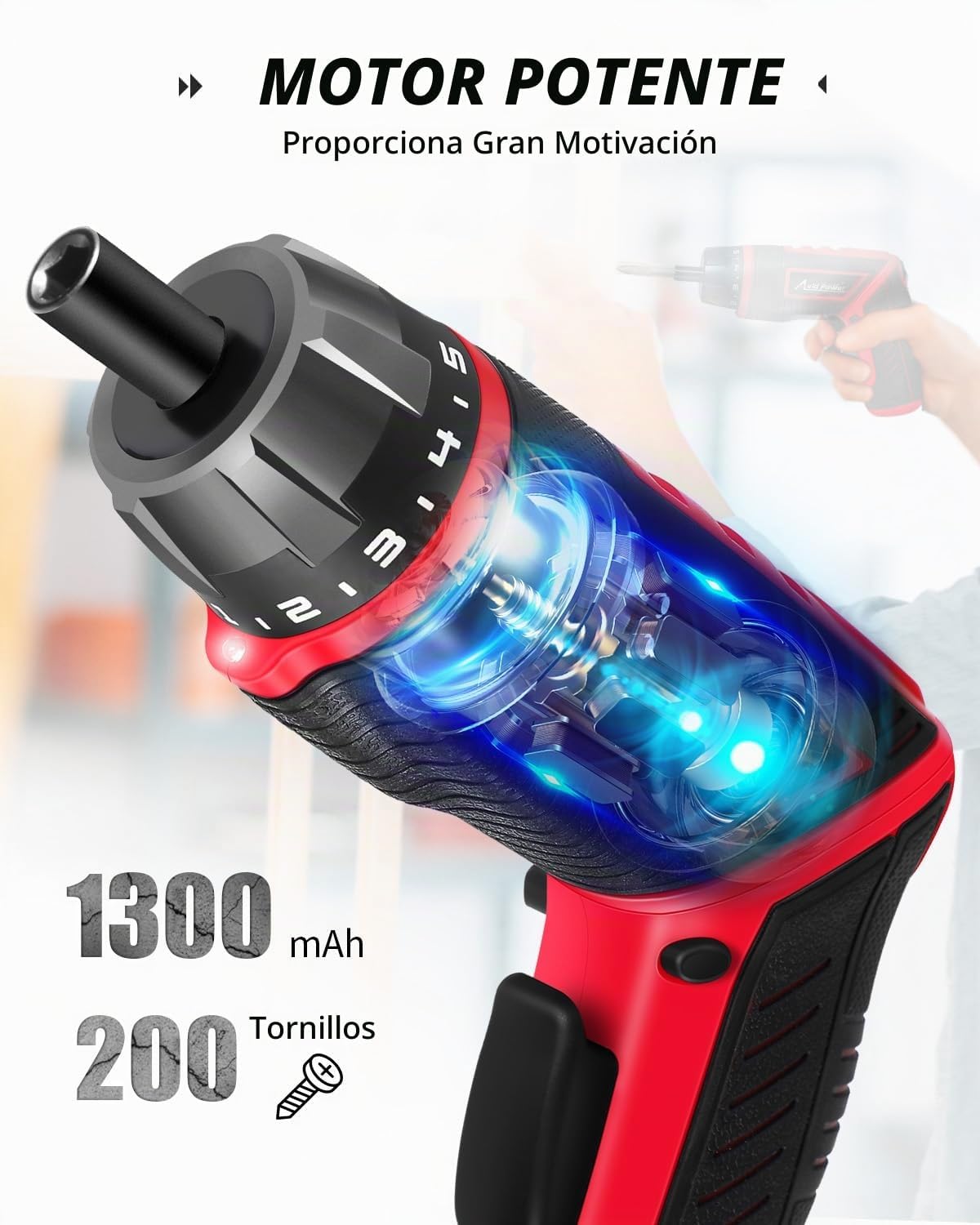 AVID POWER Juego de destornilladores inalámbricos eléctricos 4V 5.65Nm 37