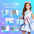 INNOCHEER - Kit de maquillaje infantil para niñas, juego de maquillaje congelado para niñas, kit de maquillaje lavable real para niñas, regalos de princesa de cumpleaños, Navidad, para niñas de 3, 4, 5, 6, 7, 8, 9, 10, 11, 12 años