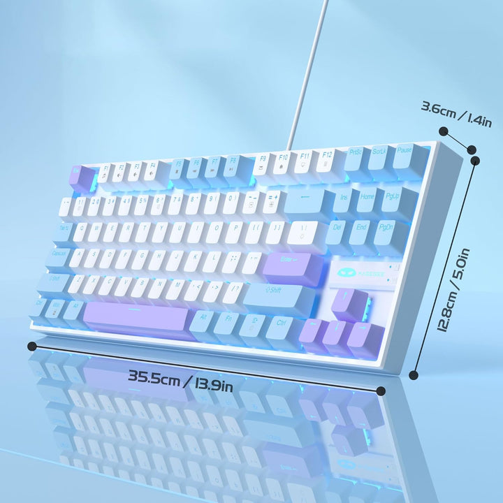 MageGee Teclado mecánico 75% para juegos, interruptor rojo, retroil...