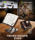 Soporte de libro para lectura, soporte giratorio de 360° con clip de