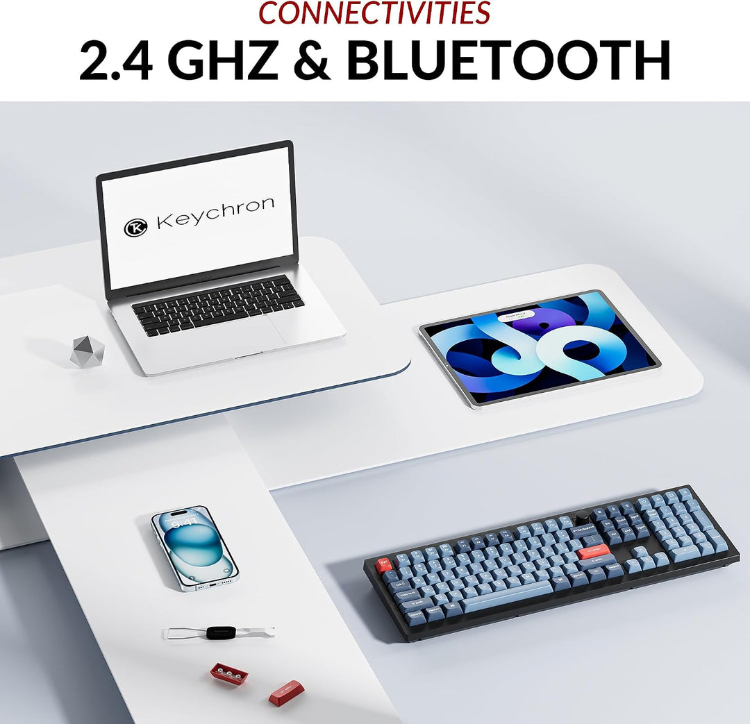 Keychron V6 Max - Teclado mecánico inalámbrico personalizado, Bluet...