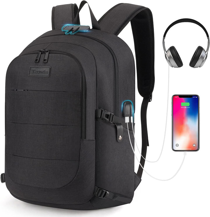 Tzowla, mochila para computadora portátil de viaje resistente al ag...