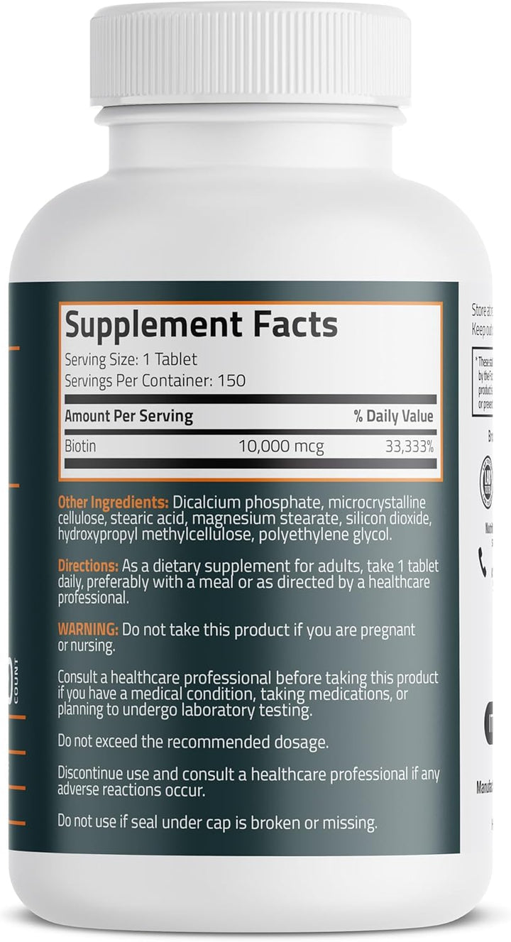 Bronson Biotina 10,000mcg, mejora la salud del cabello, la piel y l...