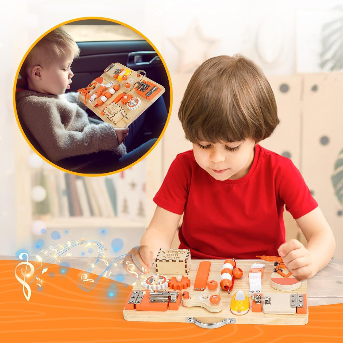 Joyreal Tablero Montessori de madera para niños pequeños