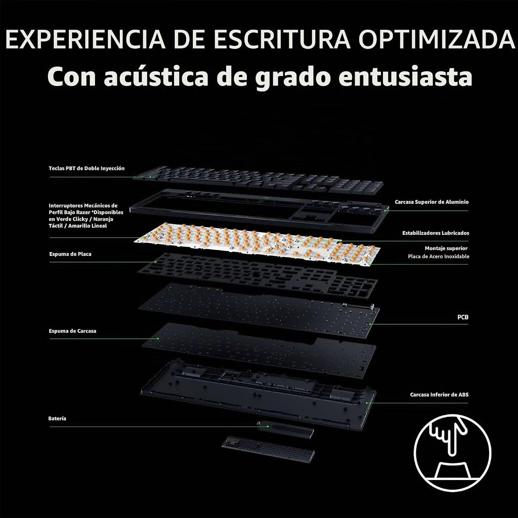 Razer BlackWidow V4 Teclado inalámbrico para juegos de perfil bajo