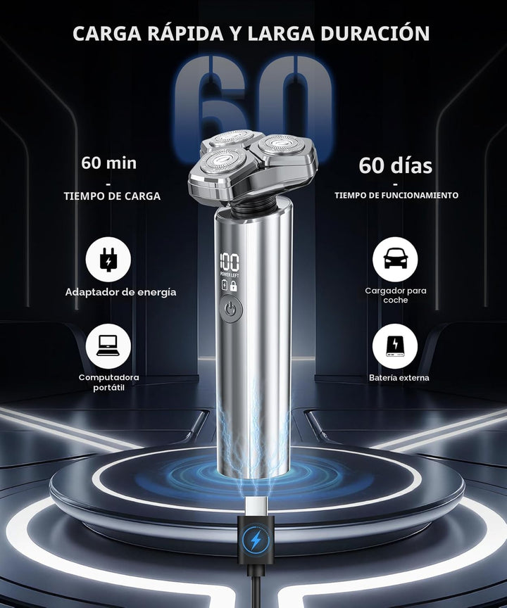 Maquinilla de afeitar eléctrica para hombres, motor de alta velocid...