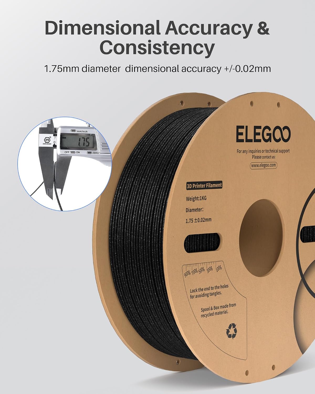 ELEGOO Sparkle PLA - Filamento para impresora 3D de 0.07 in, paquet...