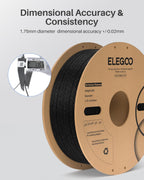 ELEGOO Filamento PLA para impresora 3D de 0.07 in, 4.4 lbs, rojo br...