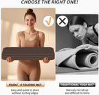 PAIDU Esterilla de yoga plegable para fitness, extra gruesa de 2/5 pulgadas (0.394 in) | TPE antideslizante certificado SGS | 75 x 26 pulgadas extra larga | portátil y fácil de almacenar | para yoga