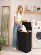 IEGrow Cesta de lavandería con tapa,Cesta de lavandería de 110L con bolsas