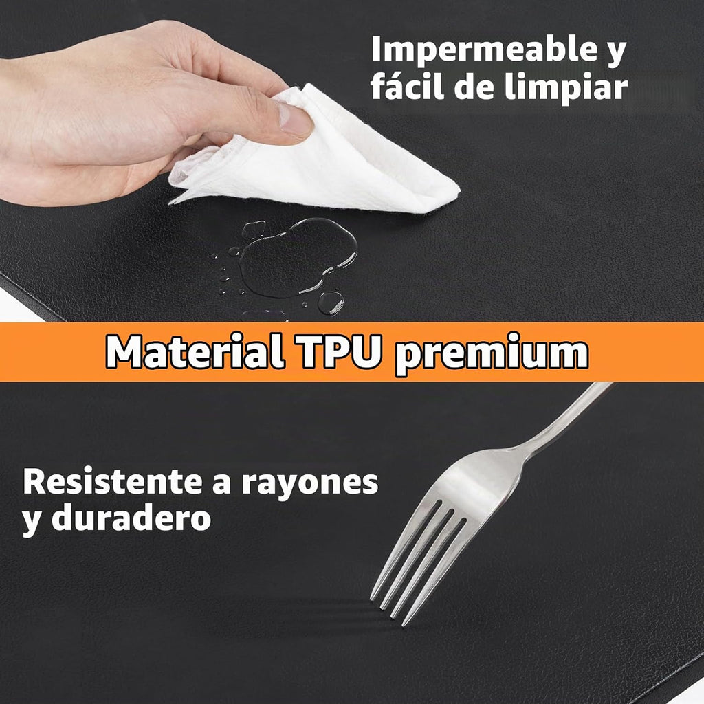Alfombrilla de escritorio con protector de bordes para teclado y mouse