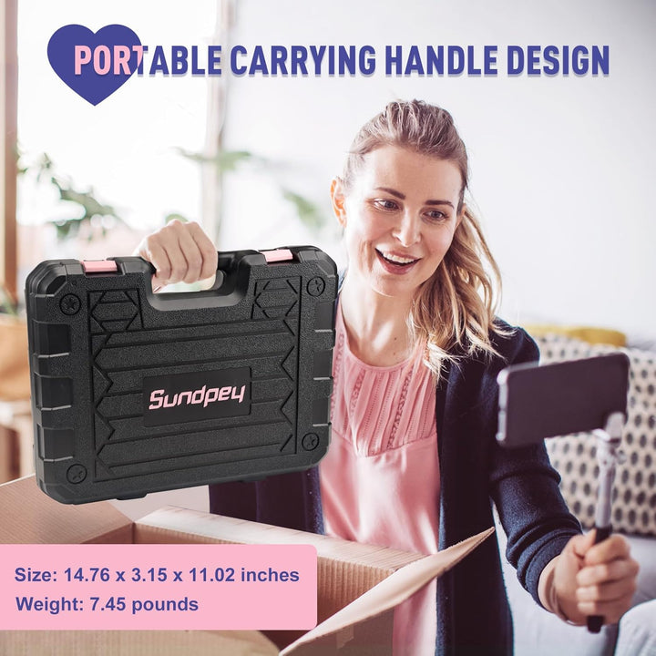 Sundpey Kit de herramientas para el hogar, 148 piezas, juego de her...