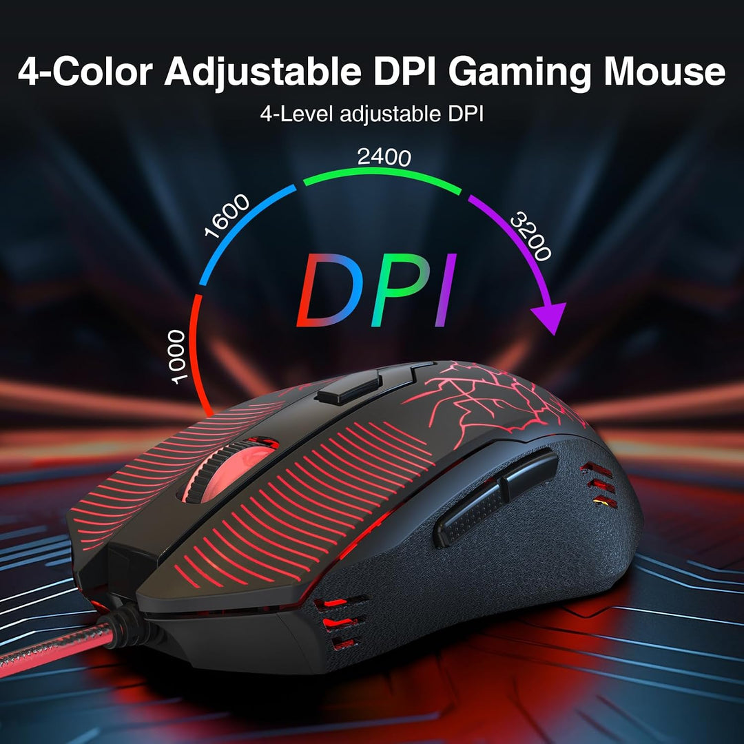 Redragon S107 Combo de teclado y mouse para videojuegos, teclado RG...