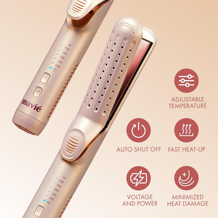 MAVIÉ Estilizador de flujo de aire de 360°, varita rizadora 2 en 1...