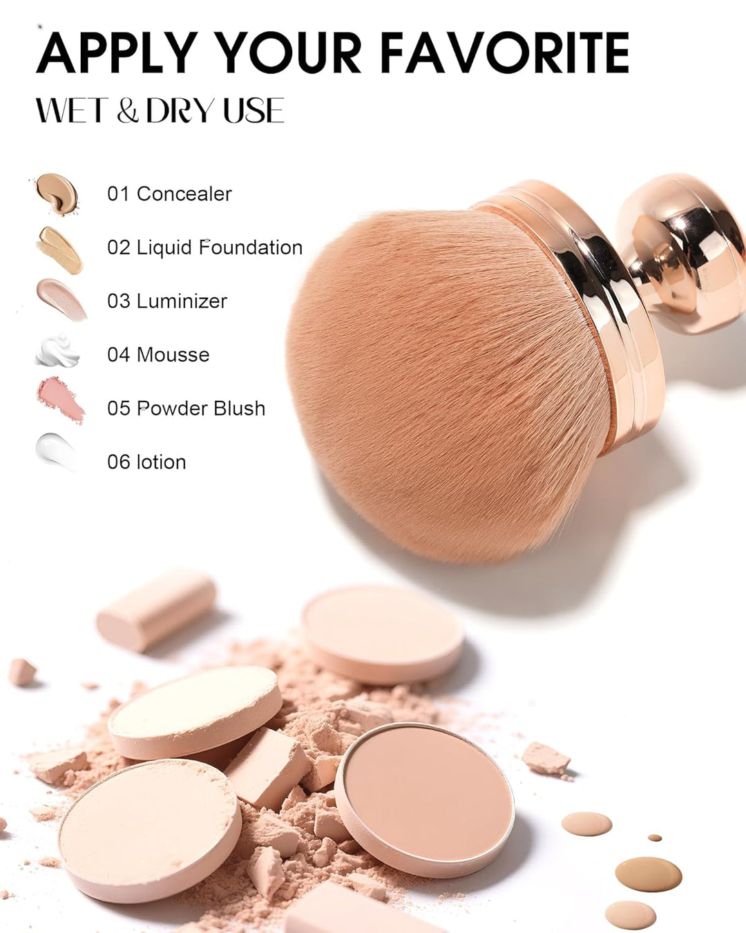 Blend &amp; Blur - Brocha de maquillaje corporal extra grande para...