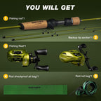 Combo de caña y carrete de pesca, combo de caña baitcaster