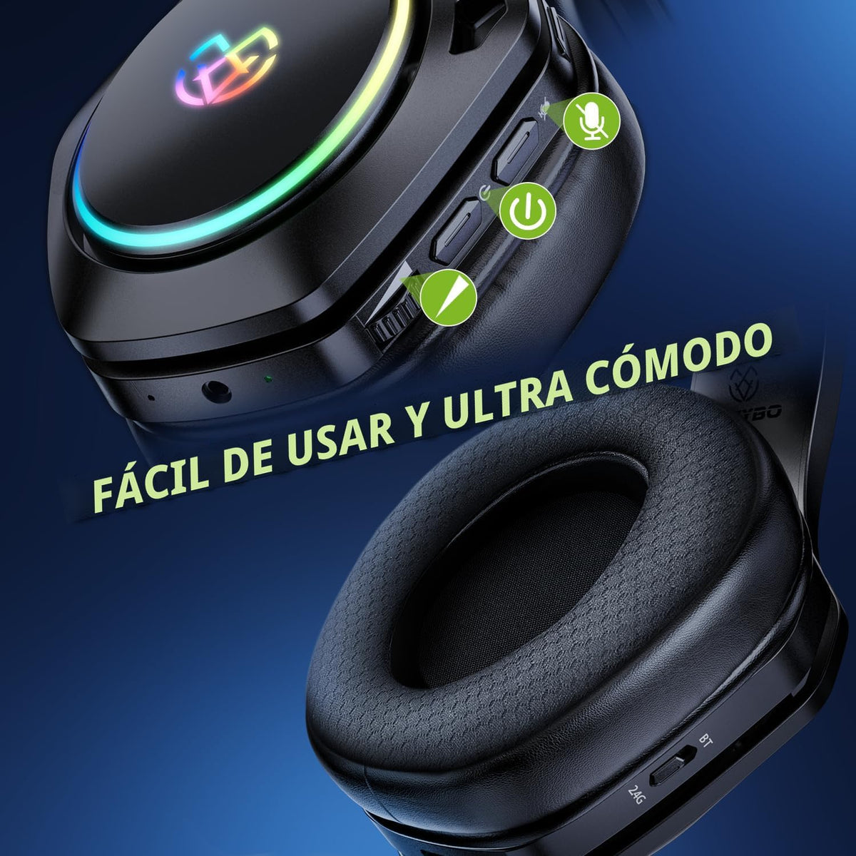 Tatybo Auriculares inalámbricos para juegos para PS5 PC, modo dual