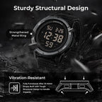 PINDOWS Reloj deportivo digital para hombre, reloj de pulsera táctico militar de cara grande para hombres, resistente al agua hasta 164.0 ft, retroiluminación LED, alarma, cronómetro, reloj resistente