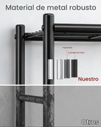 2-Pack Estantes de Almacenamiento de Metal de 5 niveles, 18.4"x12.6"x57.4", Negro