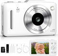 Cámara digital 4K de enfoque automático para vlogging para fotografía con zoom de 16X antivibración, tarjeta de 32 GB, cámara portátil compacta de 48 MP, regalo para niños y niñas principiantes