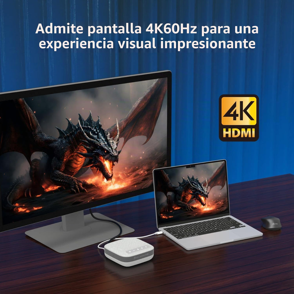 j5create Base de altavoz USB-C 4K, base de audio todo en uno