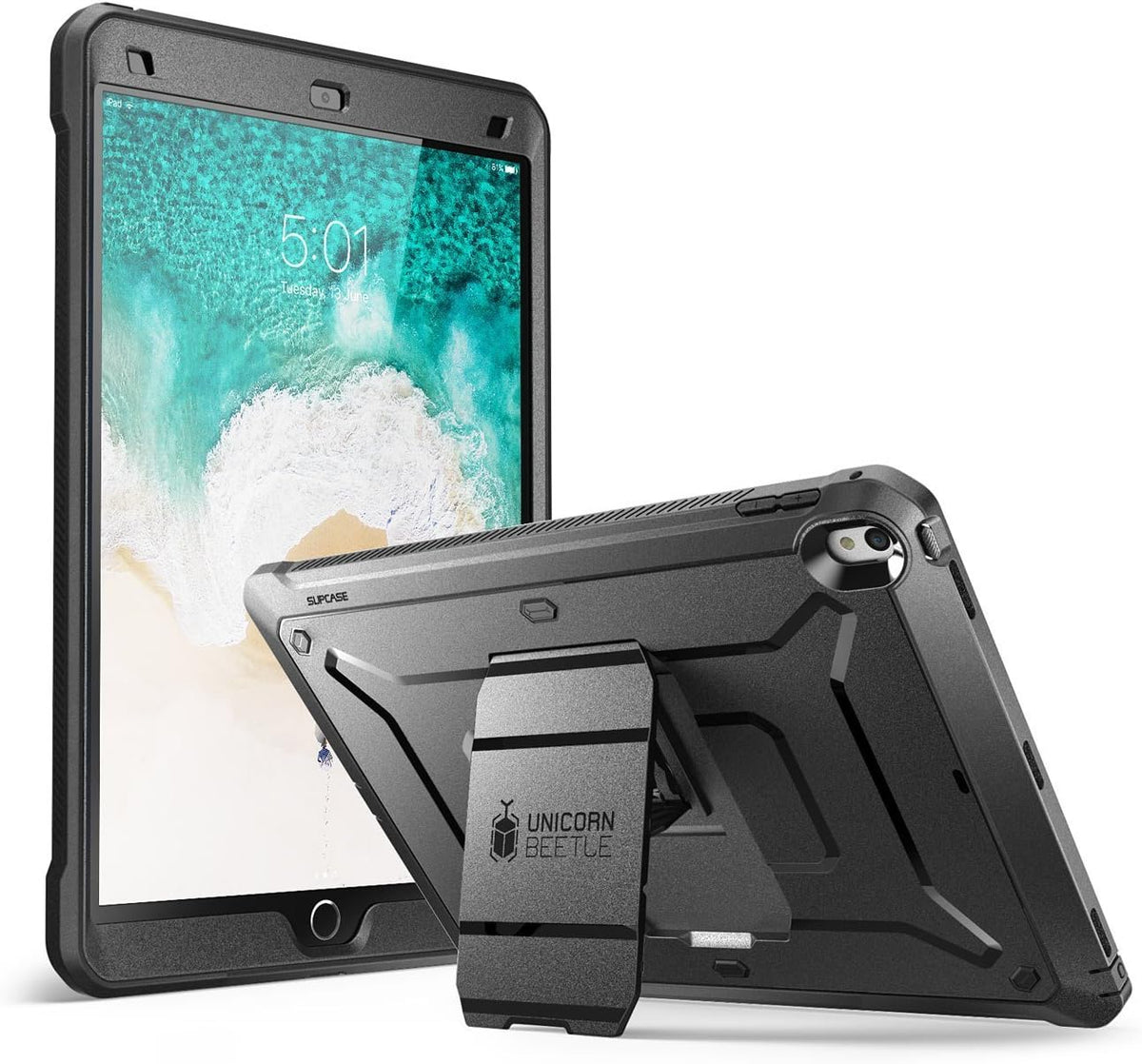 Funda SUPCASE para iPad Pro [resistente] de la Serie Unicorn Beetle PRO, protección completa integrada para Apple iPad Pro, Negro/Negro