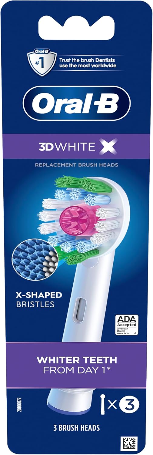 Oral-B PRO cabezal de recambio para color blanco, 3 Count, Blanco