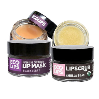 Eco Lips Vanilla Bean Lip Sugar Scrub &amp; Blackberry Intensive Ov...