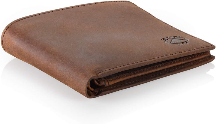 Cartera plegable de piel Stealth Mode para hombre con ventana de id...