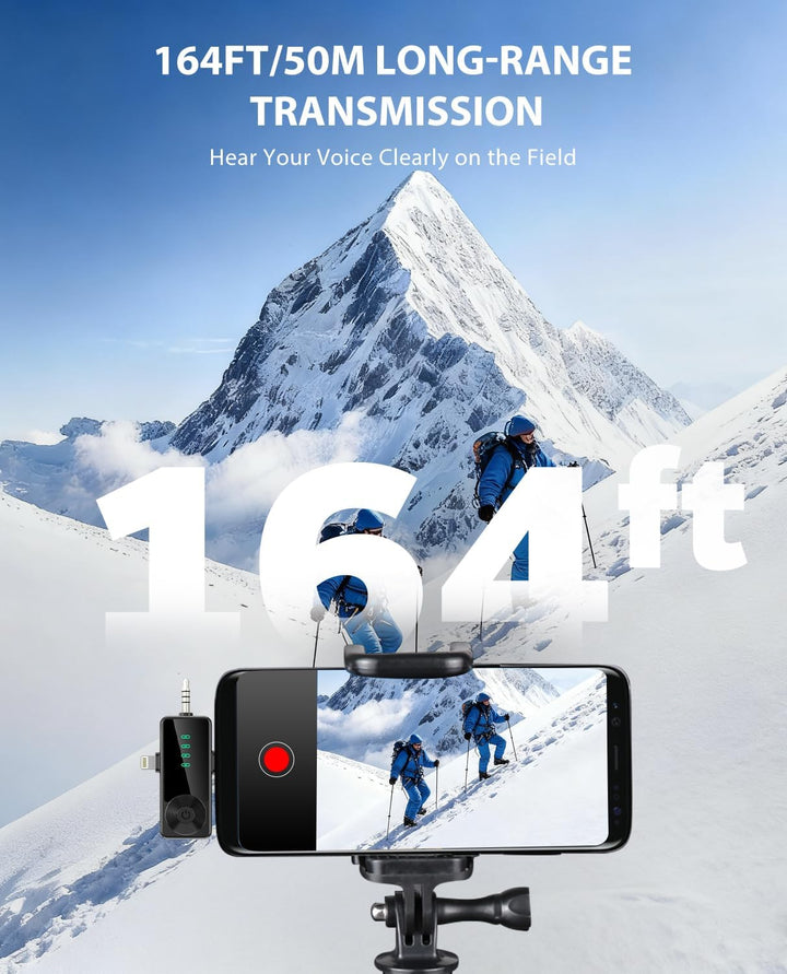 Gicorino Paquete de 4 micrófonos inalámbricos Lavalier para iPhone\...