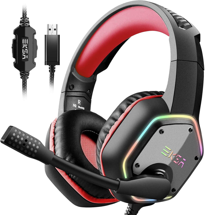 EKSA Auriculares para juegos E1000, auriculares de computadora con...