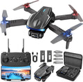 Drone 1080P con cámara para niños y adultos, dron plegable fácil de volar para principiantes, despegue con una tecla, giro de 360°, selfie por gestos, modo sin cabeza, 2 baterías
