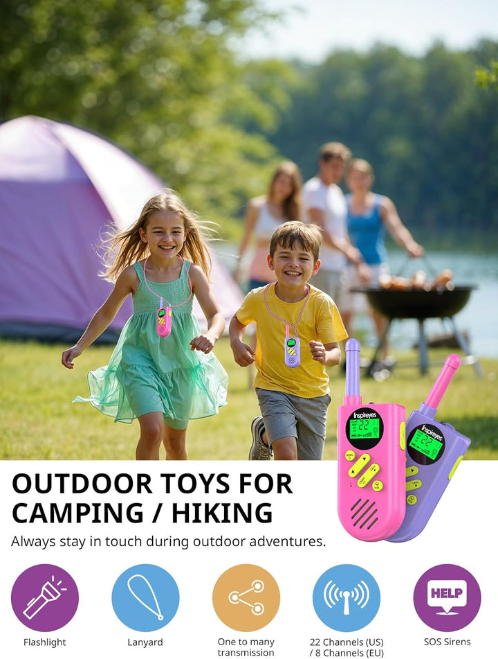 Inspireyes Walkie Talkies para niños recargables, rellenos de cesta...