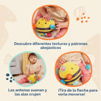 B. toys Fuzzy Buzzy Bee - Juguete sensorial de peluche para bebé, abeja
