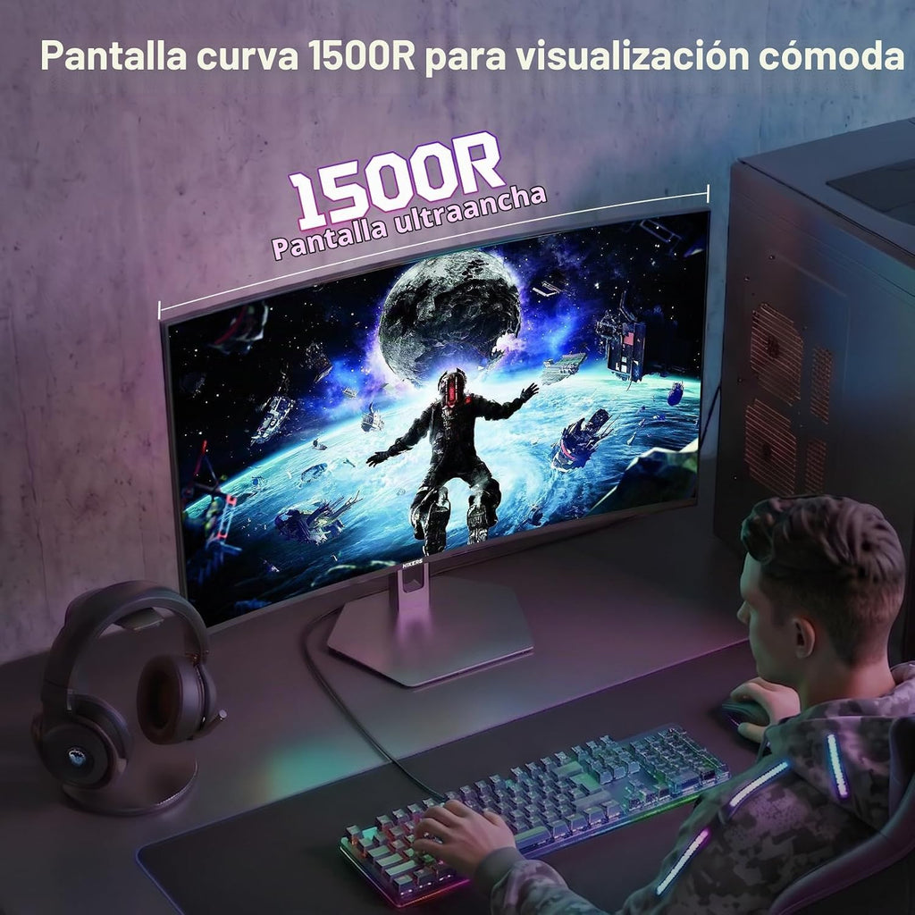 Hikers Monitor curvo para juegos de 27 pulgadas 240Hz, monitor de c...