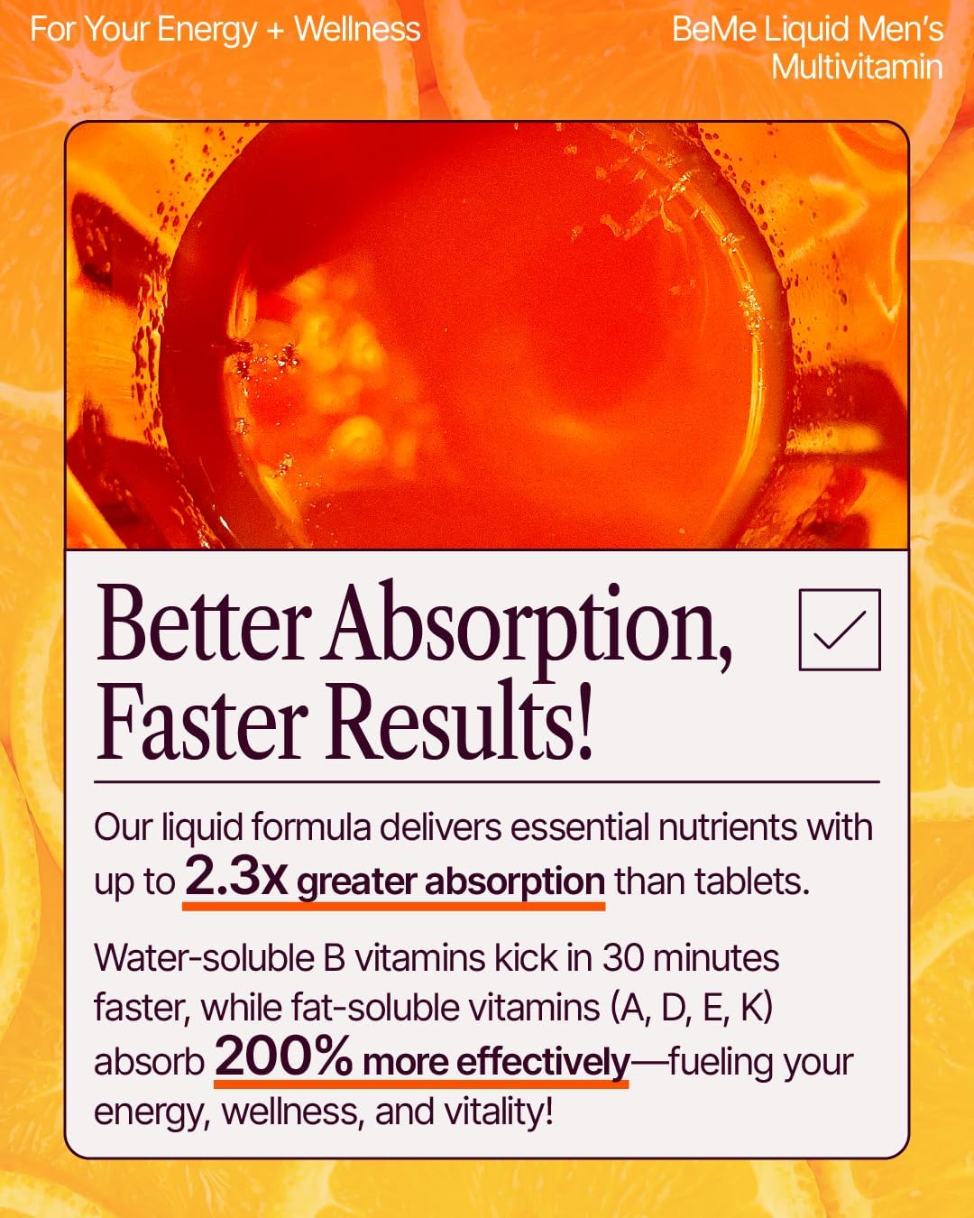 BeMe Multivitaminas líquidas para hombres, sistema avanzado de sumi...